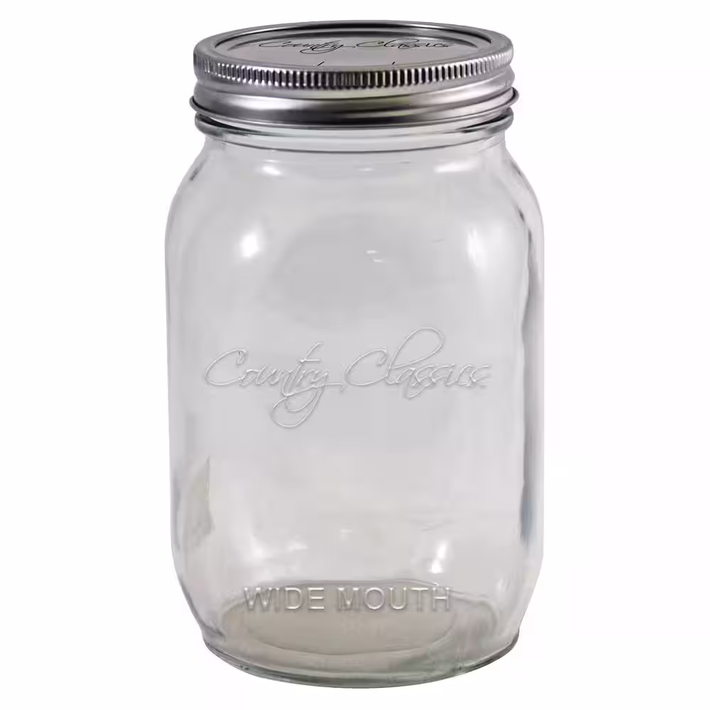 COUNTRY CLASSICS 32 oz. Wide Mouth Glass Canning Jar (2 packs of 12)