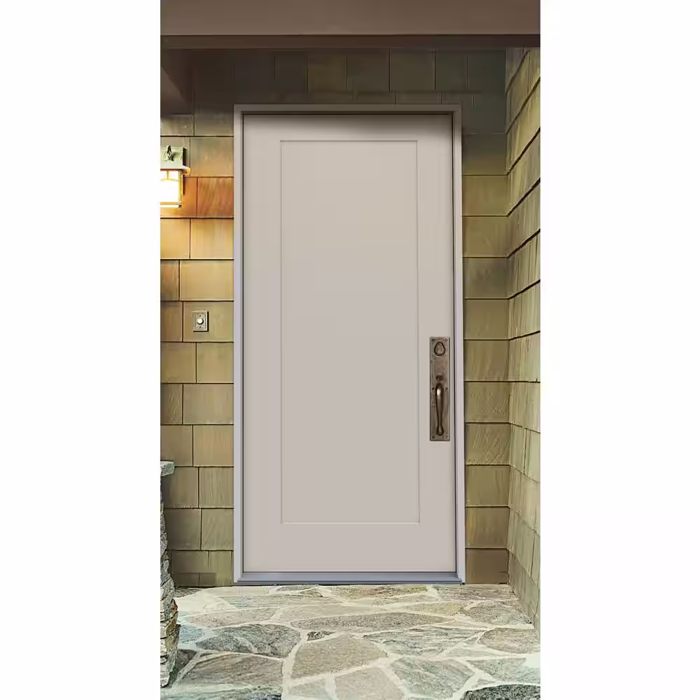JELD-WEN 32 in. x 79 in. 1-Panel Craftsman Primed Steel Front Door Slab