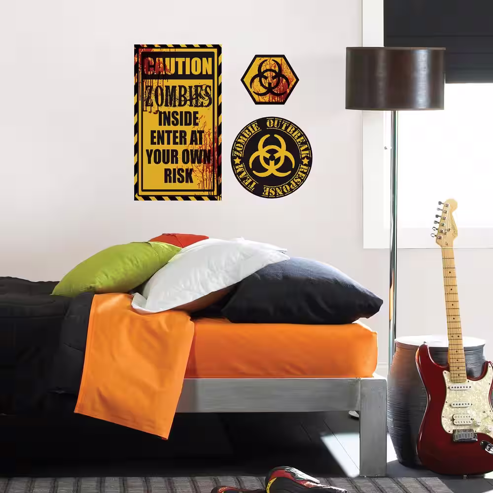 WallPops Caution Zombies Wall Quote