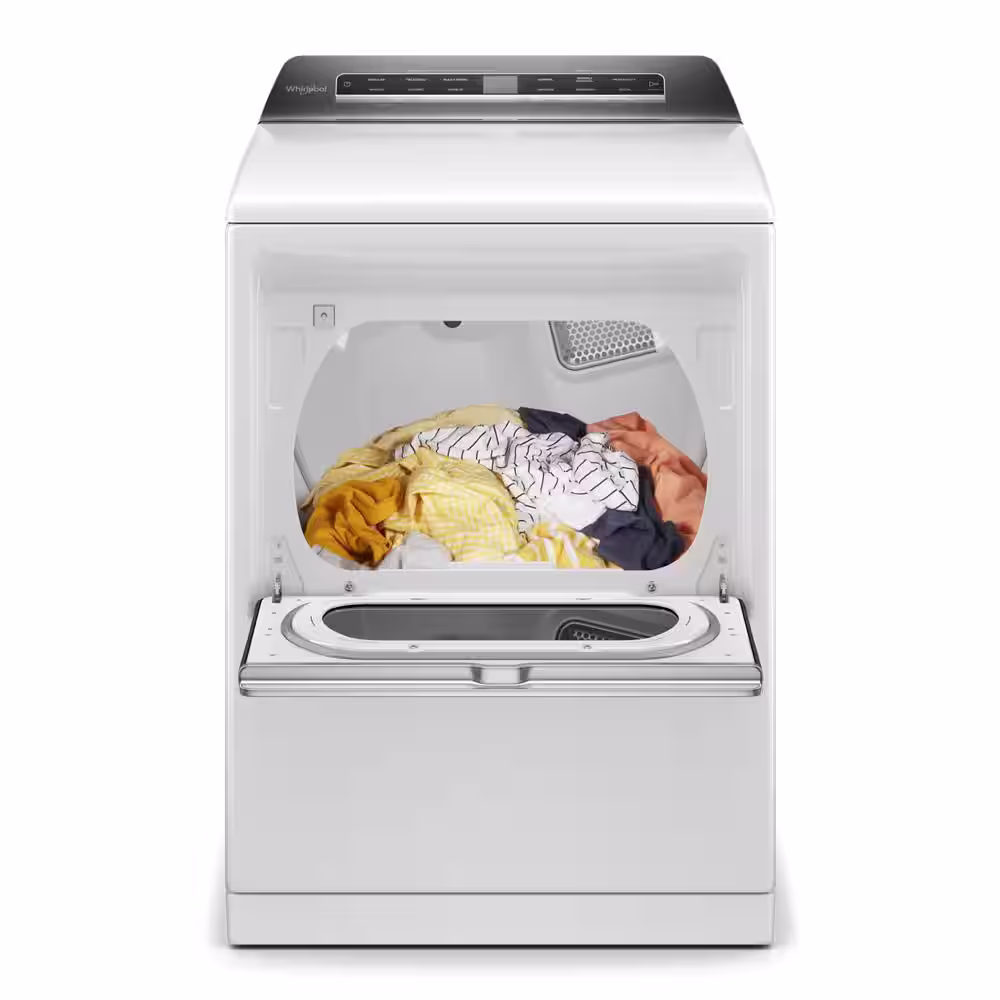 Whirlpool 7.4 cu. ft. 240-Volt Smart White Electric Dryer with AccuDry System and Steam Refresh, ENERGY STAR