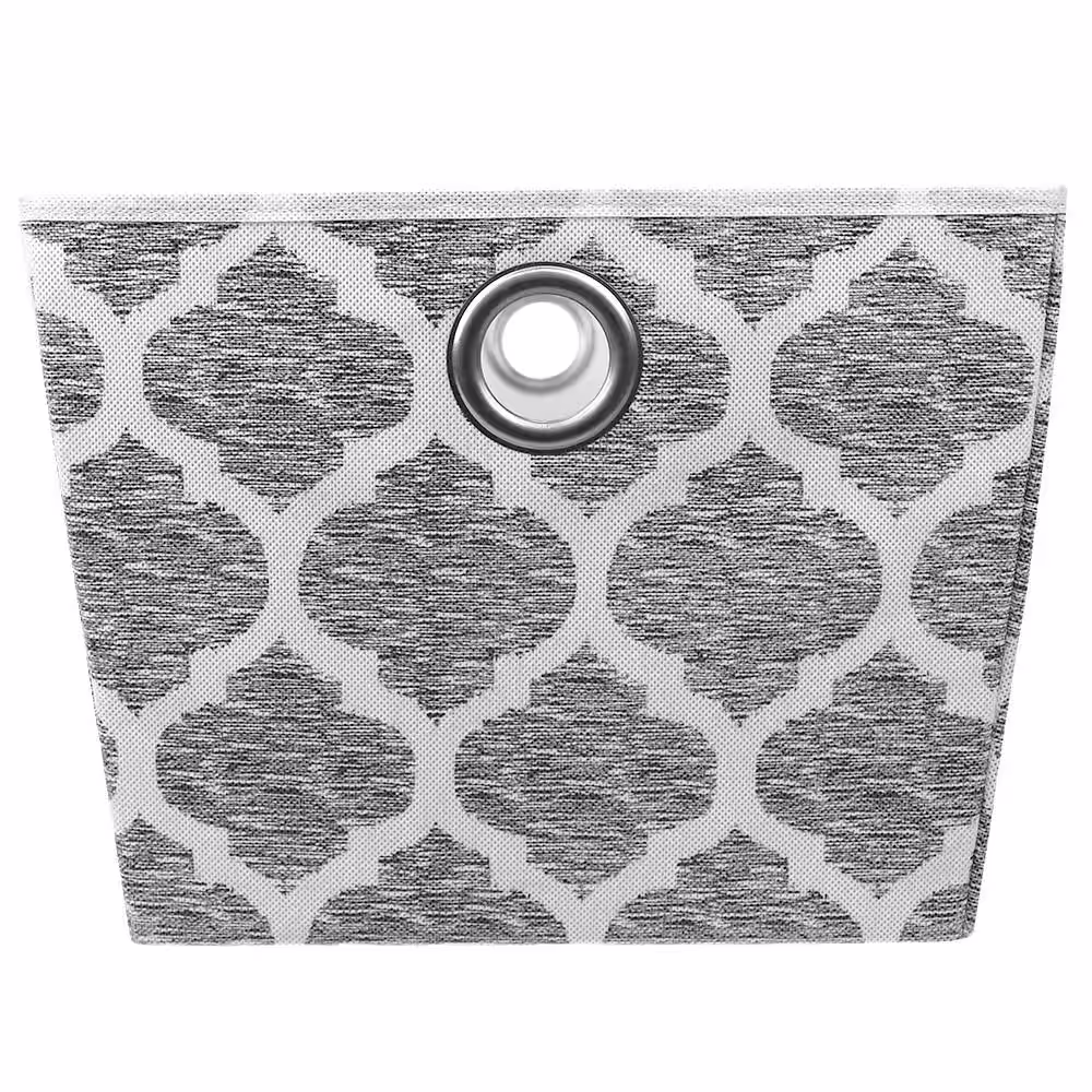 Home Basics 10 in. H x 13.5 in. W x 15 in. D Gray Fabric Cube Storage Bin