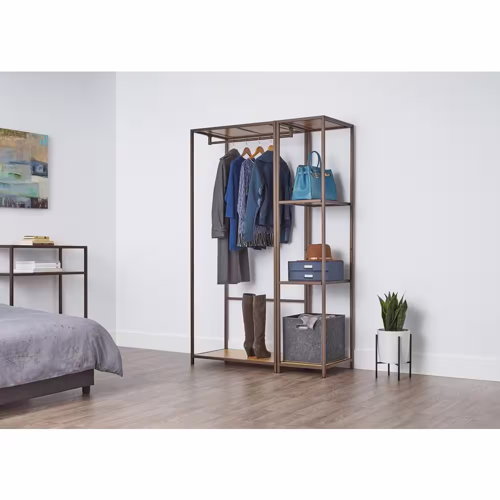 TRINITY 20 in. D x 45 in. W x 72 in. H Bronze Anthracite Modular Bamboo Closet System