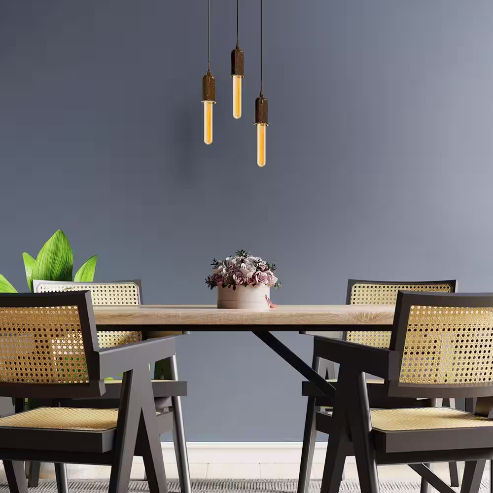 Feit Electric 60-Watt Equivalent T10L Dimmable Straight Filament Amber E26 Vintage Edison LED Light Bulb, Warm White 2100K (96-Pack)