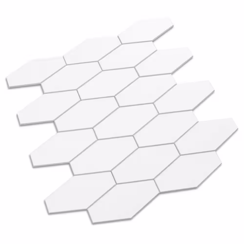 AVANT DECOR Dublin White Wave 9.85 in. x 11.02 in. 4 mm Stone Peel and Stick Backsplash Tile (6.02 sq. ft./8-Pack)