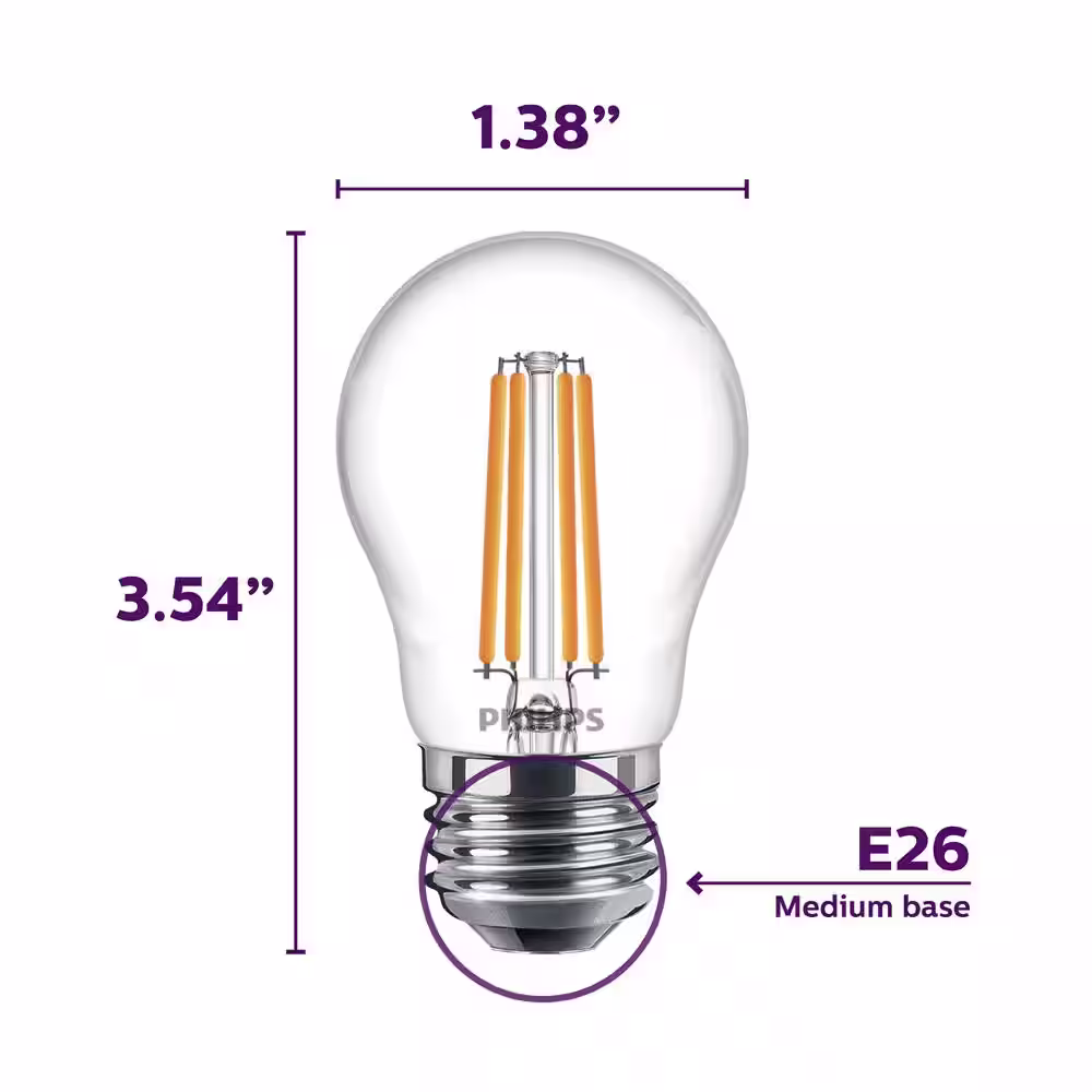 Philips 60-Watt Equivalent Daylight A15 Dimmable LED Light Bulb (2-Pack)