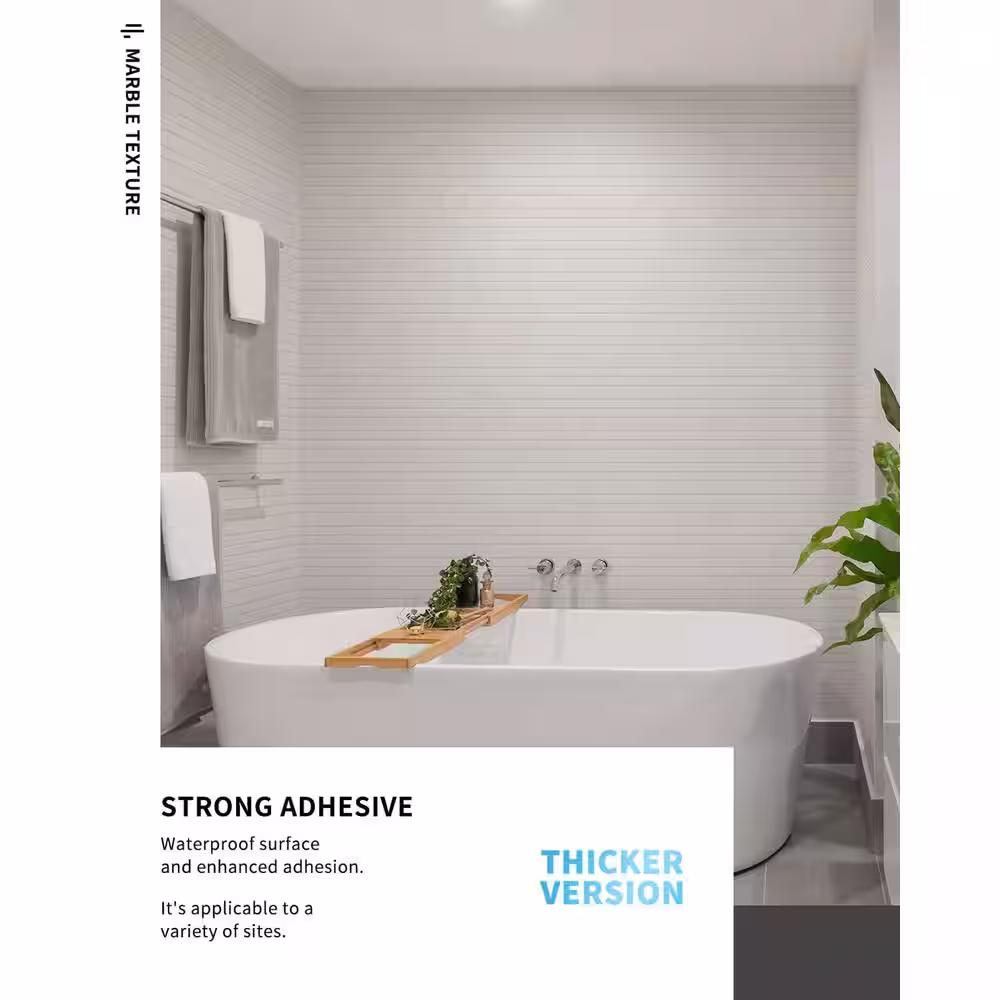 Art3d Thickened White Marble Design 12 in. x 12 in. Vinyl Peel and Stick Tile Backsplash for Kitchen,Bathroom (10 sq. ft./Box)