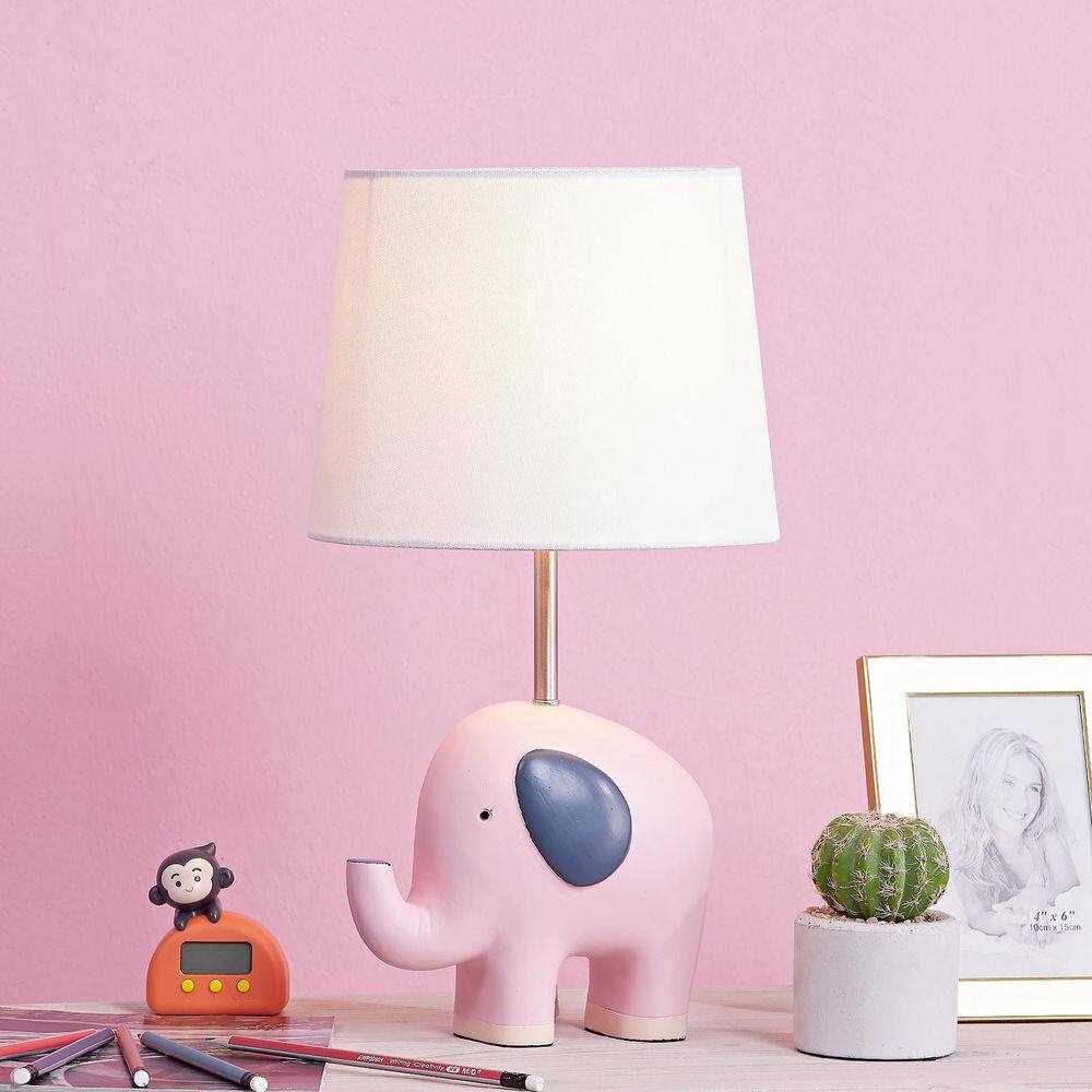 Maxax Abdikarim 17 in. Pink Bedside Child/Kids Table Lamp