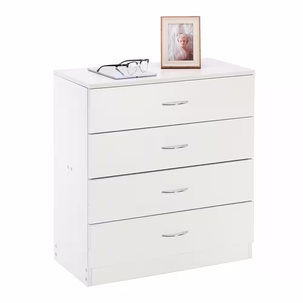 None 4-Drawer White Dresser