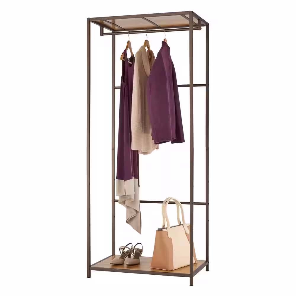 Trinity Bronze Bamboo Clothes Rack 30 in. W x 72 in. H