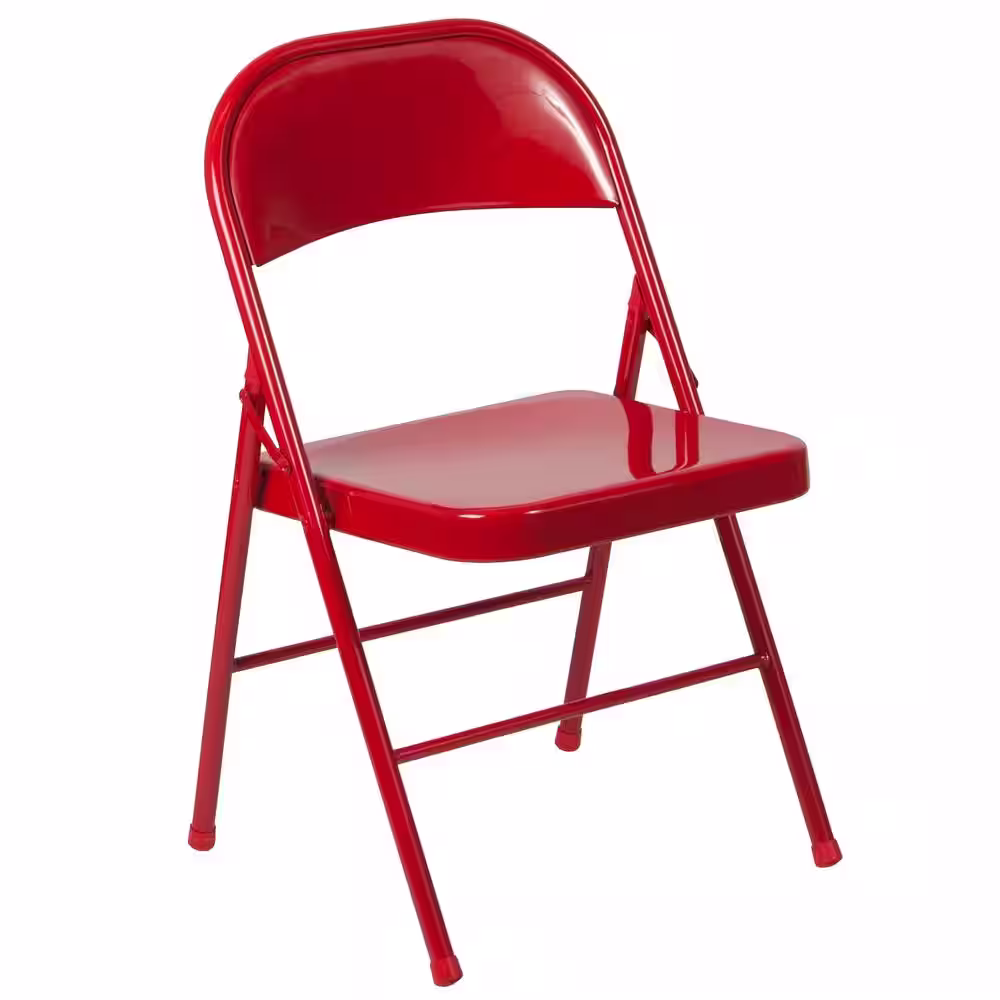 Carnegy Avenue Red Metal Folding Chair (4-Pack)