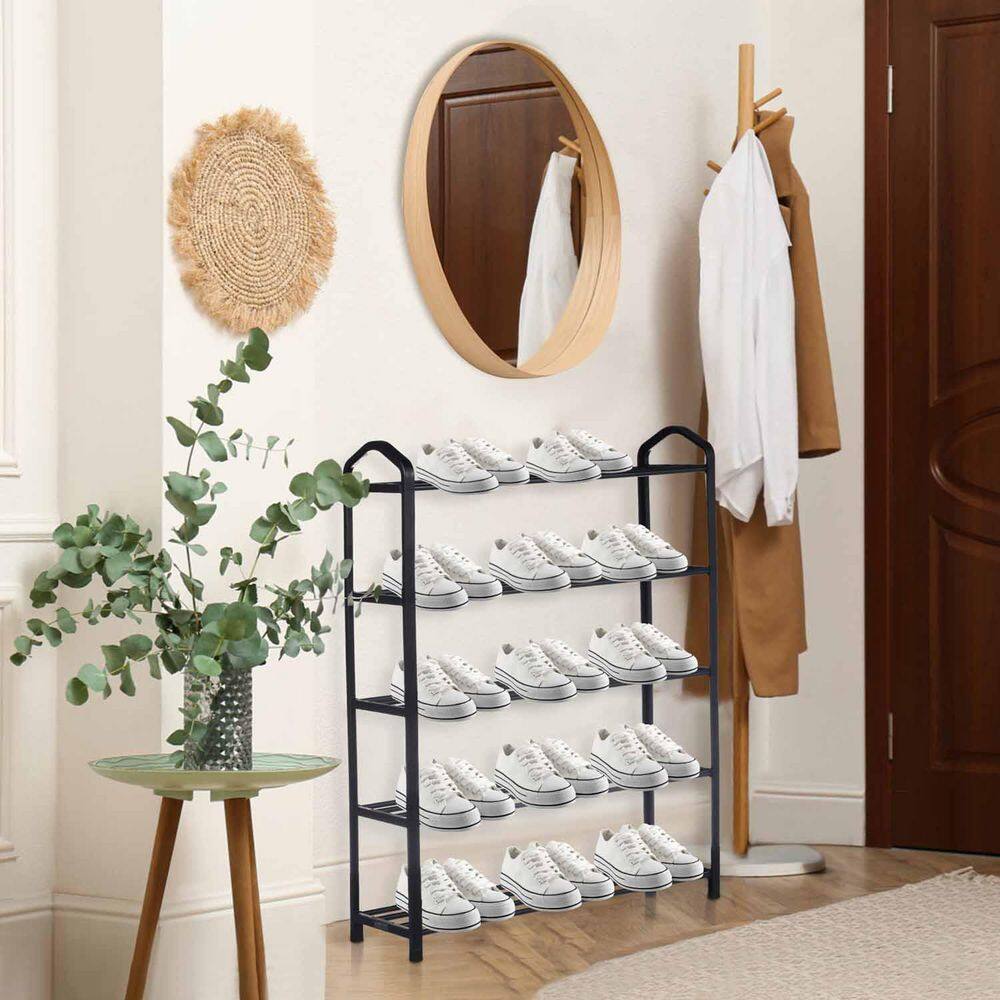 Unbranded 5-Tier Dish Rack Stackable Shoe Rack 15-Pairs Sturdy Shoe Shelf Storage Shoe Tower for Bedroom Entryway Hallway