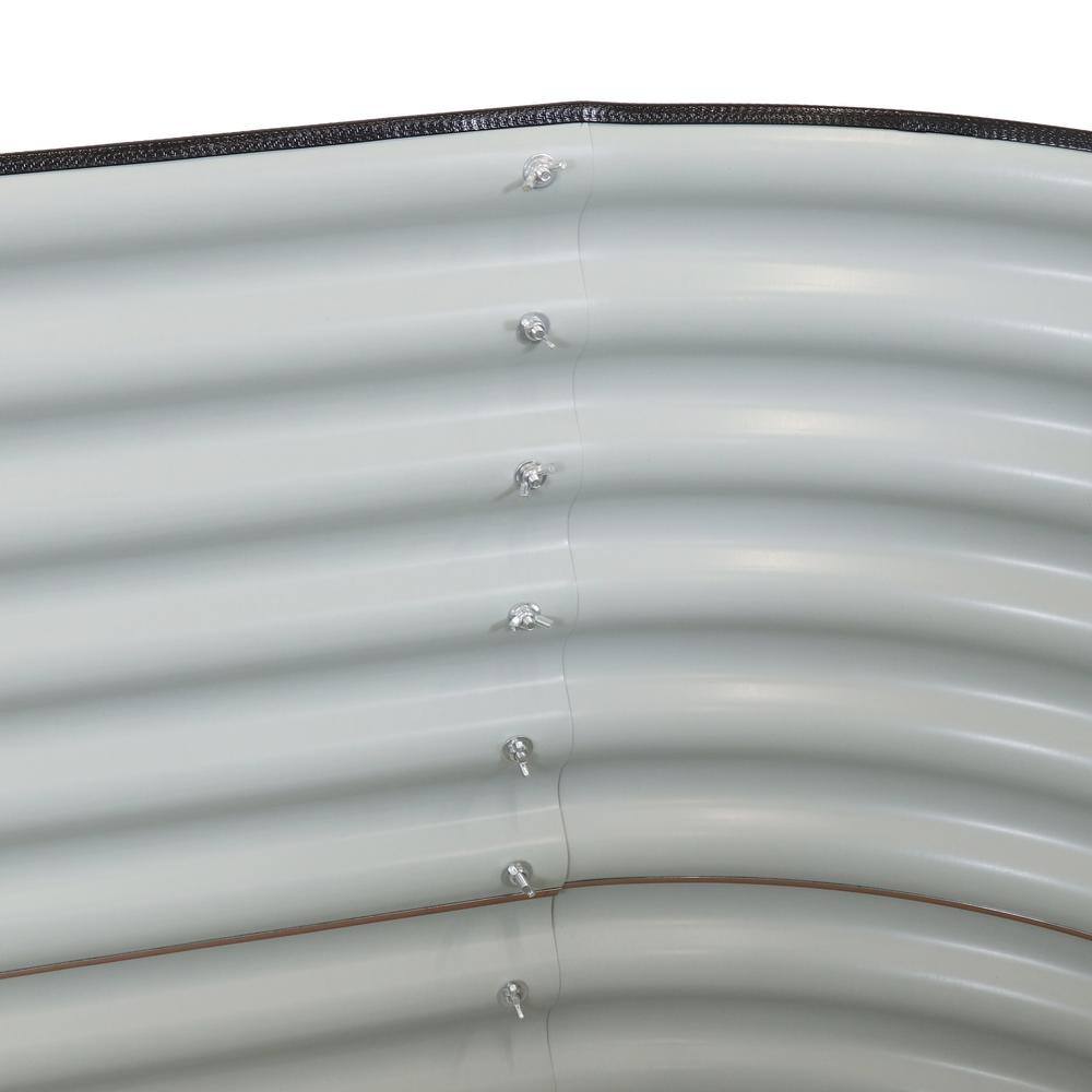 Sunnydaze Decor Sunnydaze 62.5 in. W x 32 in. H Brown Oval Stand-Up Steel Raised Garden Bed