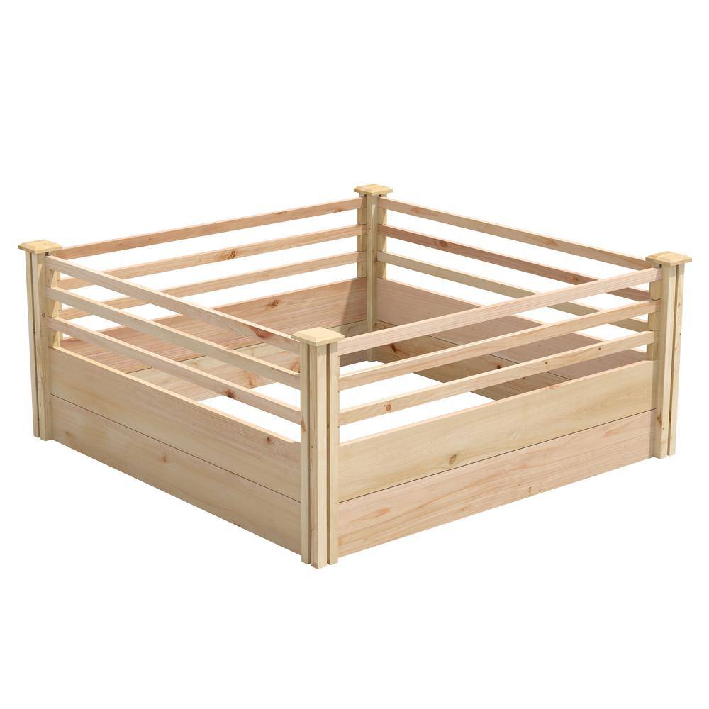 Miracle-Gro 48 in. L x 48 in. W x 11 in. H Cedar Raised Garden Bed with Corral Sides