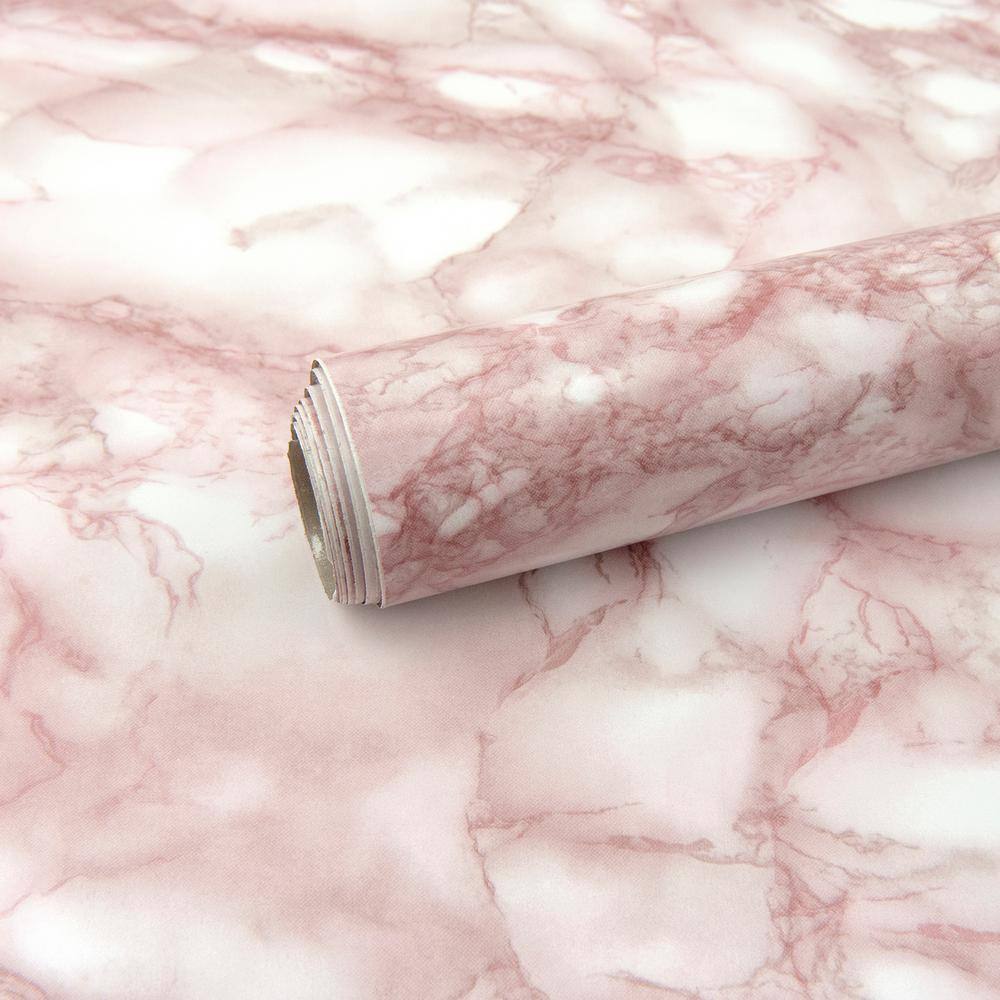 Fablon 157.48 in. x 17.71 in. Carrara Red Adhesive Film (Set of 2)