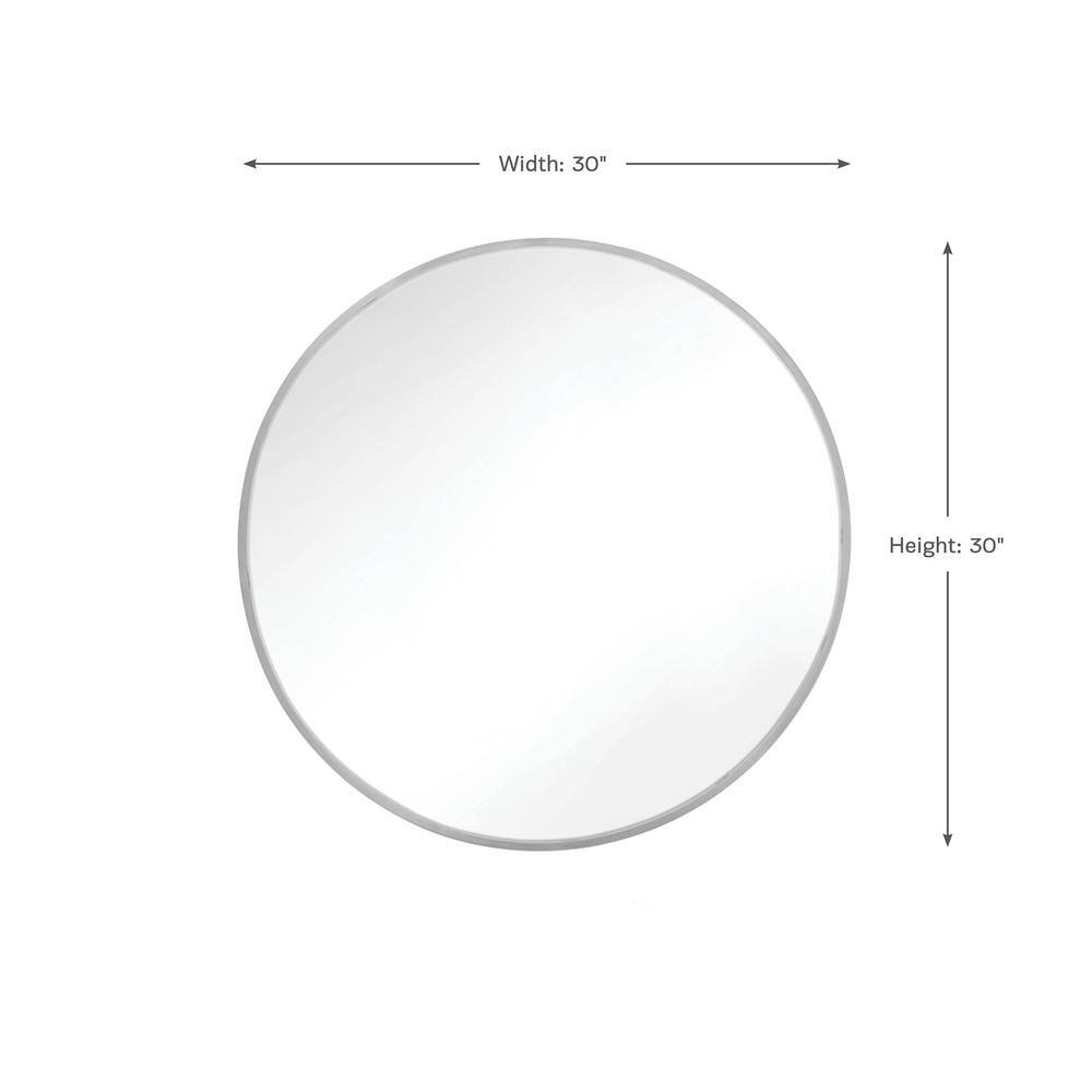 Generation Lighting Kit 30 in. x 30 in. Satin Nickel Transitional Round Mirror