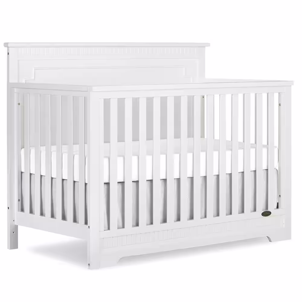 Dream On Me Morgan White 5 in 1 Convertible Crib