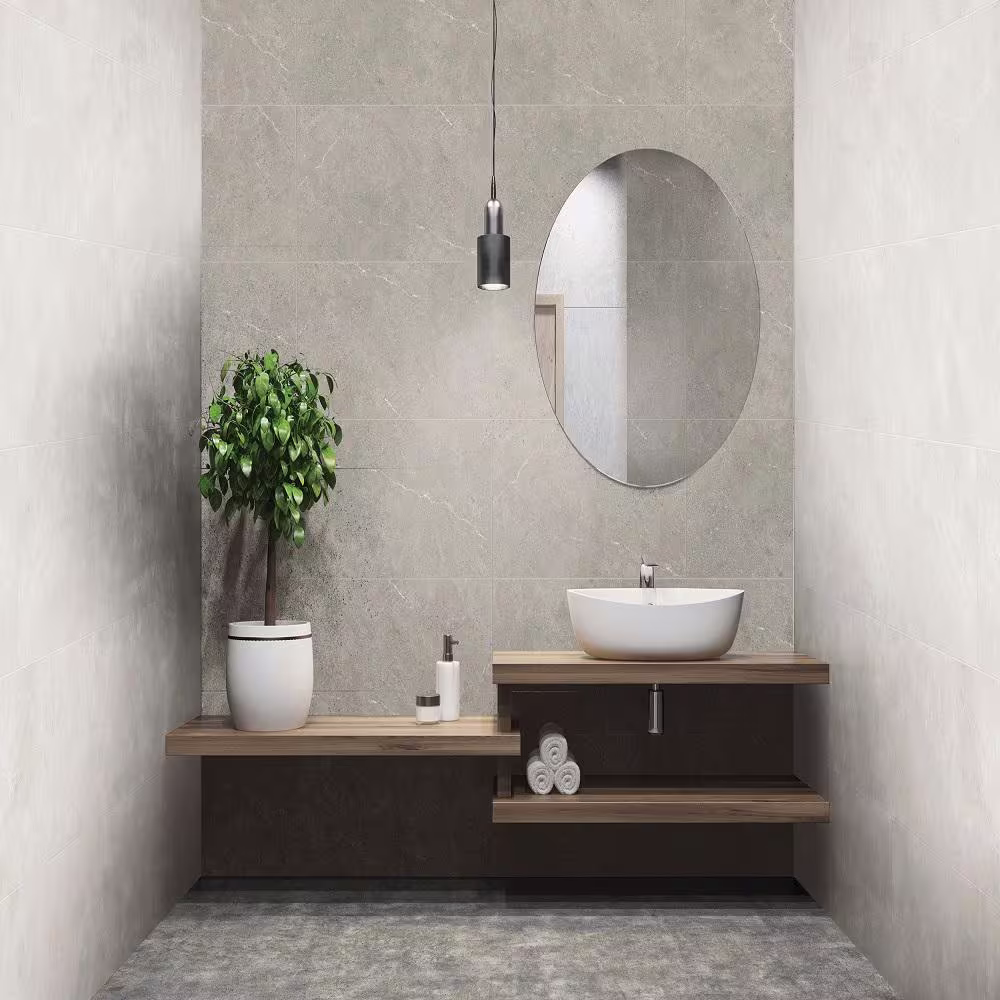 SURFACE Design By TechnoDesign Marble Collection 15 .75 in. x 31 .5 in. Pearl Marble PVC Fiber Board Self-Adhesive Wall, Covering 18.1 sq. ft. (6-Pack)