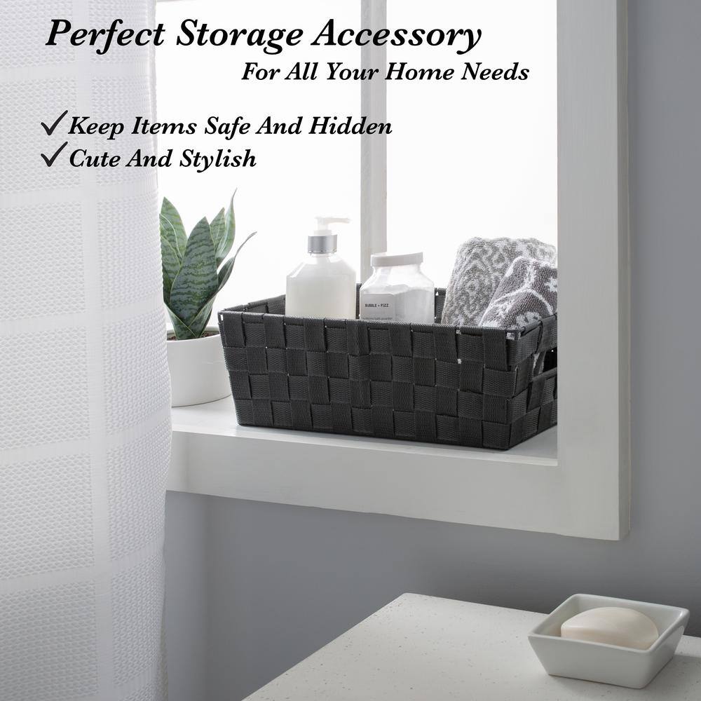 SIMPLIFY 4.72 in. H x 7.68 in. W x 14.57 in. D Gray Fabric Cube Storage Bin