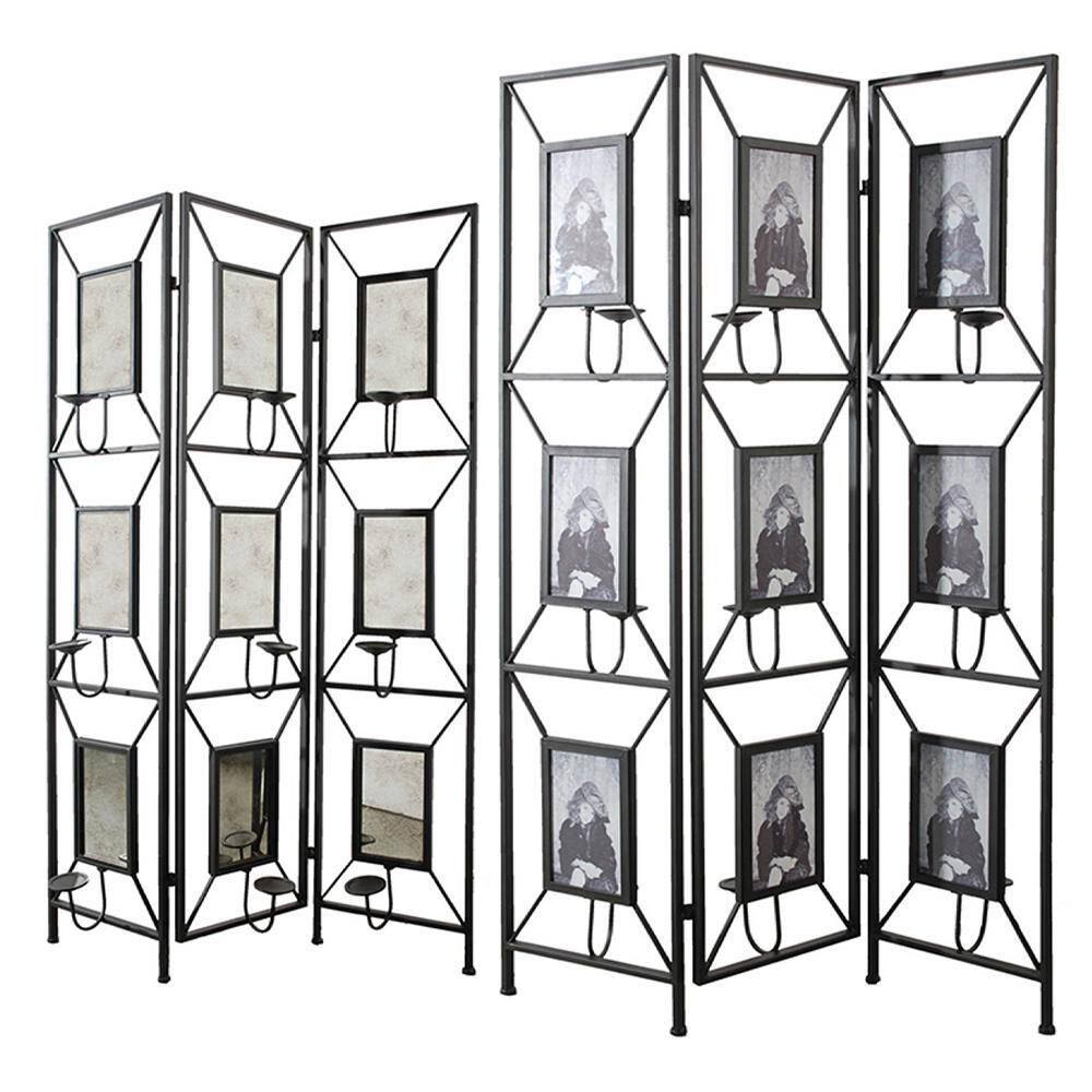 None Silas Black Panel Divider with Photo Display