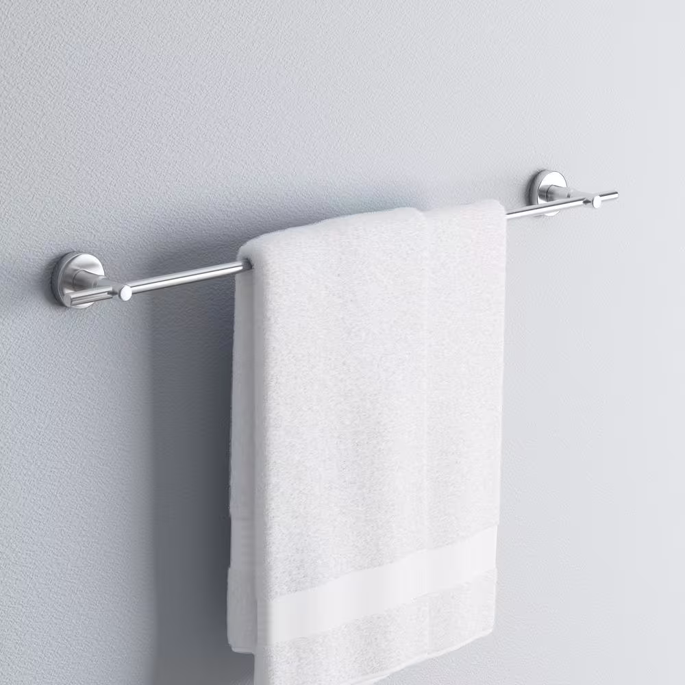 No Drilling Required 24 in. Towel Bar in Chrome