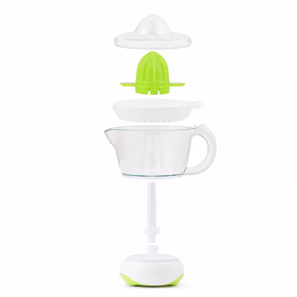Continental Electric 40 W, 24 oz. White/Green Electric Citrus Juicer, Dust Cover, Easy Pour Spout
