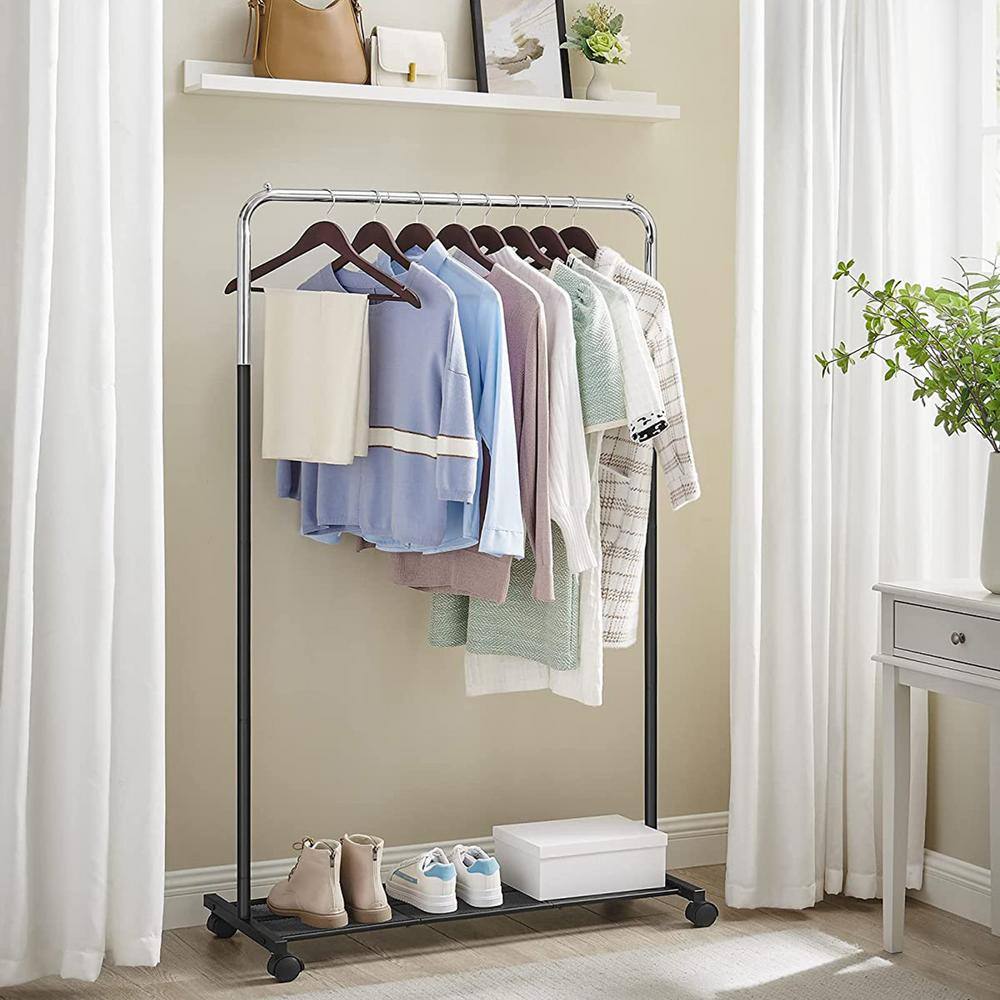 None Chrome Metal Garment Clothes Rack 36 in. W x 62 in. H