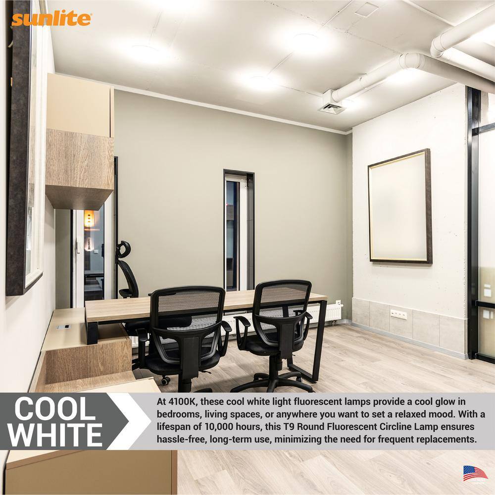 Sunlite 32-Watt T9 Round Fluorescent G10q Base Light Bulb Cool White (4-Pack)