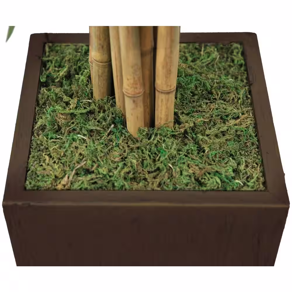 VINTAGE HOME 7 ft. Artificial Tall High End Realistic Silk Bamboo Tree with Brown and Bronze Wood Planter