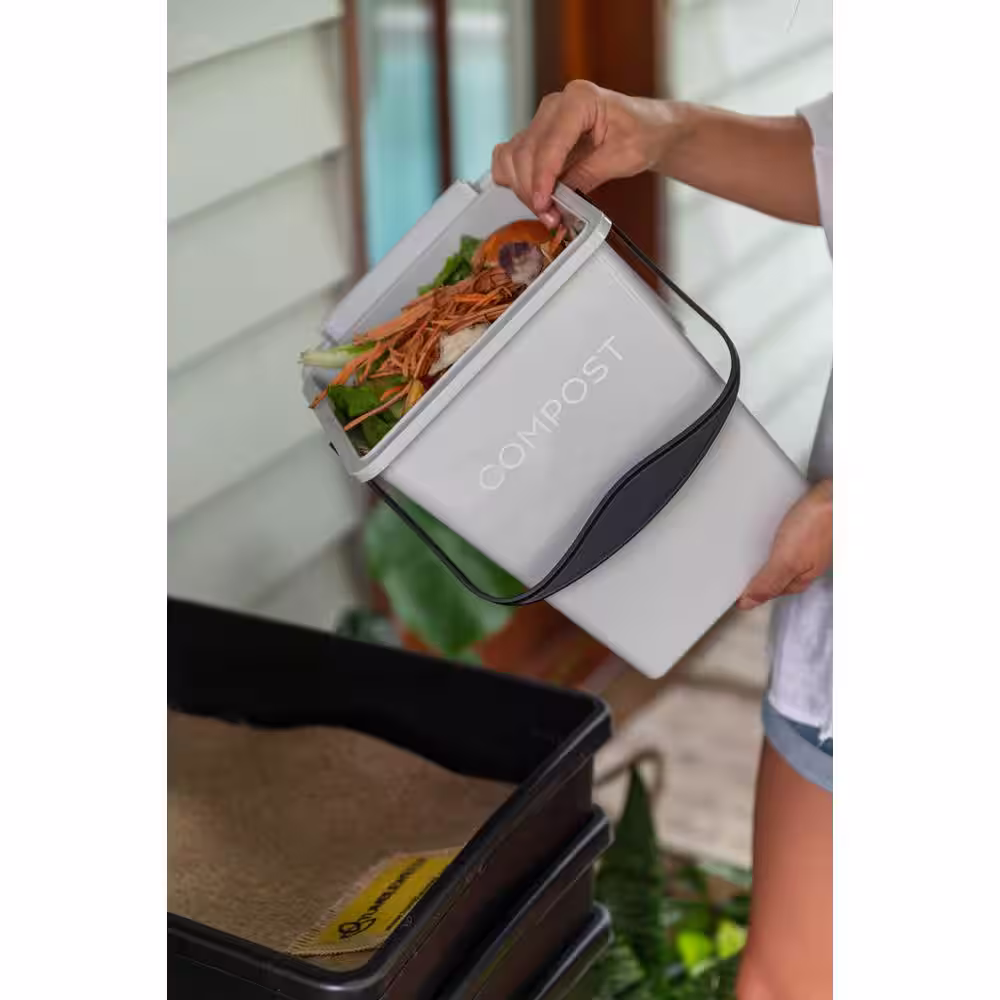 Tumbleweed Organi 2 Gal. Kitchen Compost Collector Bin Caviar