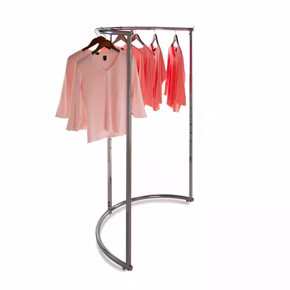 Econoco Chrome Metal Clothes Rack 43 in. W x 73 in. H