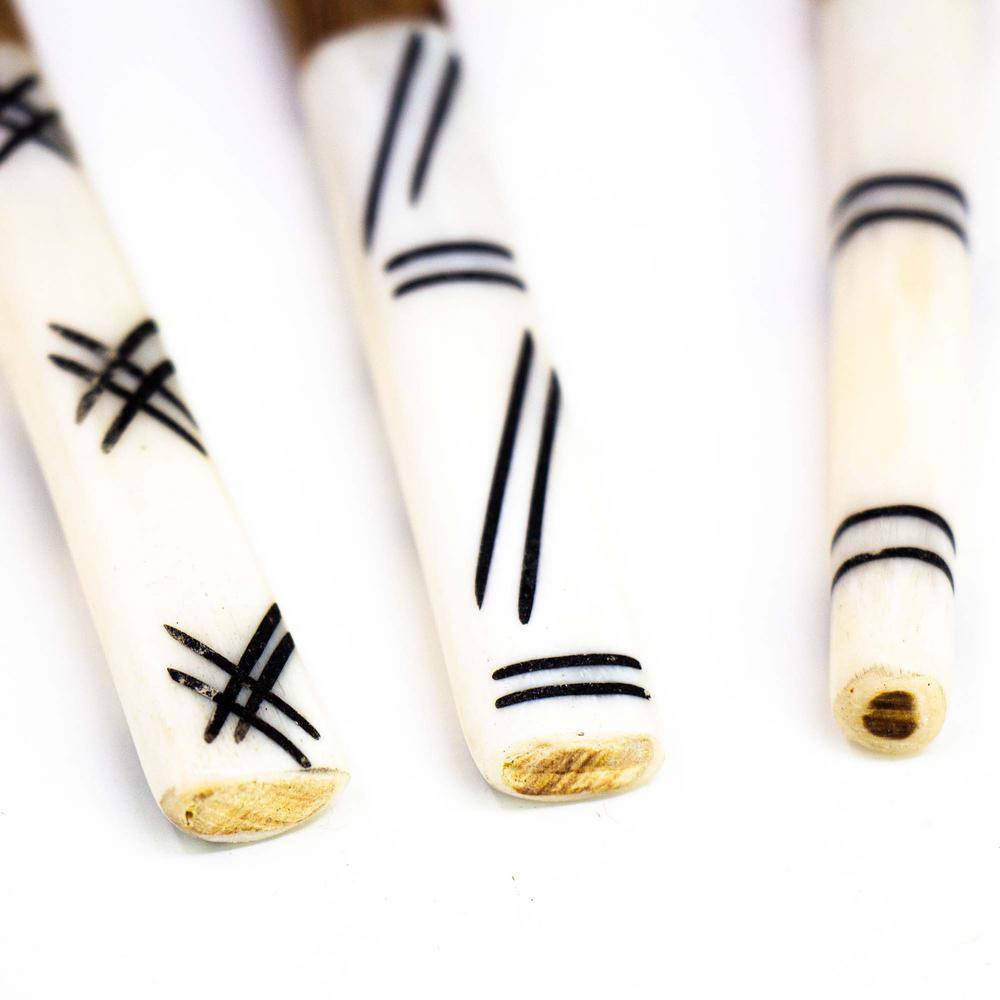 None 3-Pieces Simple Batik Olive Wood Spreader Set