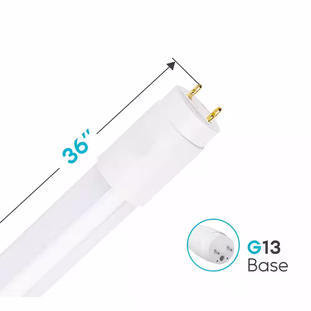 LUXRITE 16-Watt 3 ft. Linear T8 LED Tube Light 3000K Soft White Fluorescent Replacement Direct or Ballast Bypass (4-Pack)