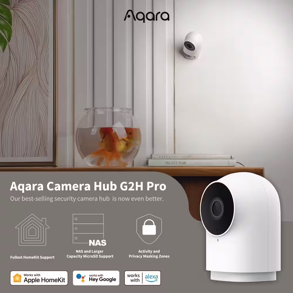 Aqara Camera Hub G2H Pro, 1080p HD HomeKit Secure Video Indoor Camera, Night Vision, Two-Way Audio, Zigbee Hub, Plug-in