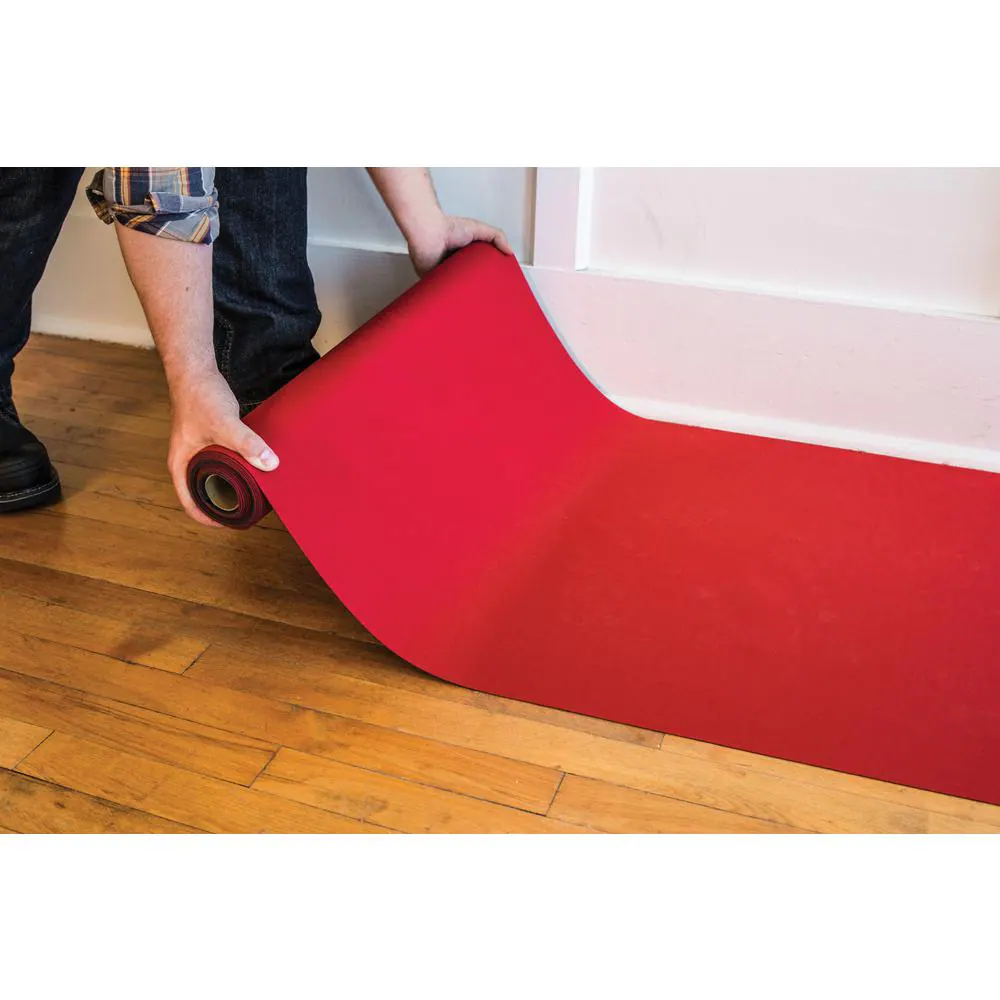 SURFACE SHIELDS Reusable Red Neoprene 27 in. x 20 ft. Stair Runner Rug