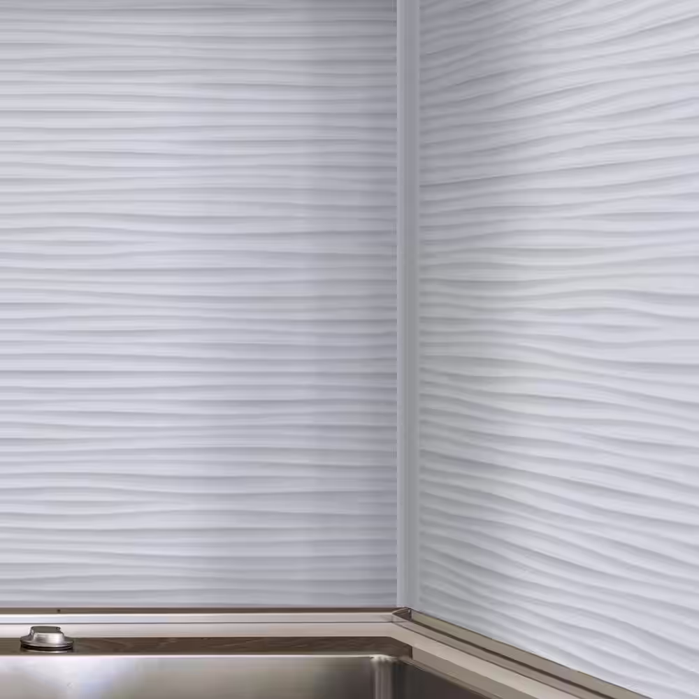 INNOVERA DECOR BY PALRAM Corner Profile Trim 0.7 in. W x 48 in. H PVC Backsplash in White (2-Pieces)