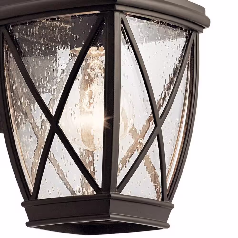 KICHLER Tangier 10.25 in. 1-Light Olde Bronze Outdoor Hardwired Wall Lantern Sconce with No Bulbs Included (1-Pack)