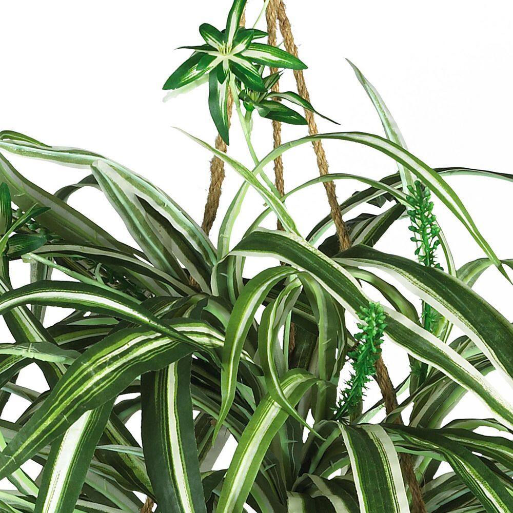 Nearly Natural 27 in. Artificial Silk Spider Plant Hanging Basket