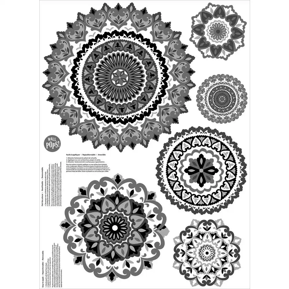 WallPOPs Black Morocco Medallions Wall Decals