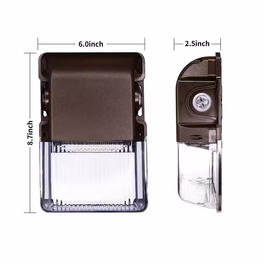 Pinegreen Lighting 200- Watt Equivalent Integrated LED Mini Wall Pack Light, 3500 Lumen 5000K Dusk to Dawn Outdoor Security Light