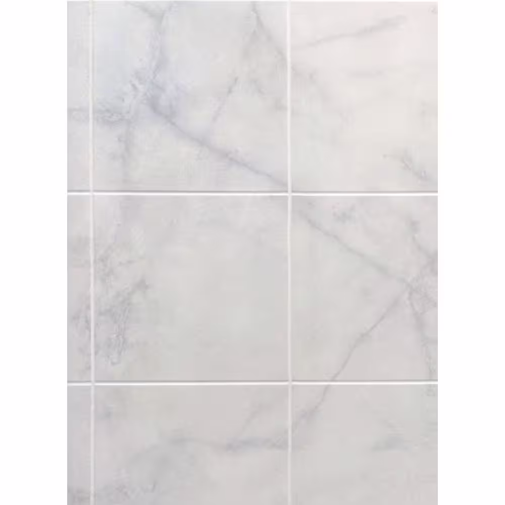 DPIÂ DECORATIVE PANELS INTERNATIONAL 1/8 in. x 96 in. x 48 in. White Marble Tileboard