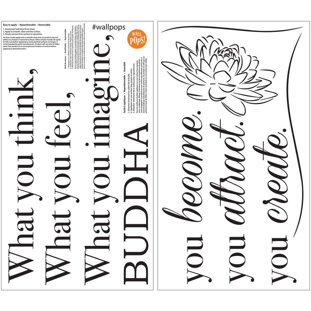 WallPops Black Become What You Think Wall Decal