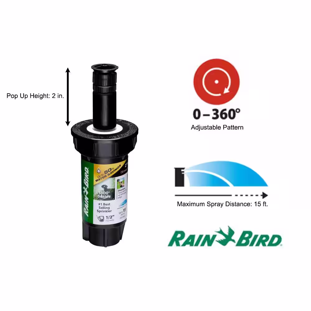 Rain Bird 1802 Spray 2 in. Adjustable Pattern Pop-Up PRS Sprinkler Head