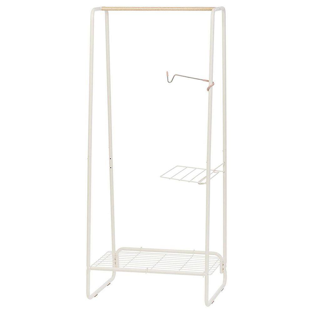 None White Metal Garment Clothes Rack 24 in. W x 59 in. H