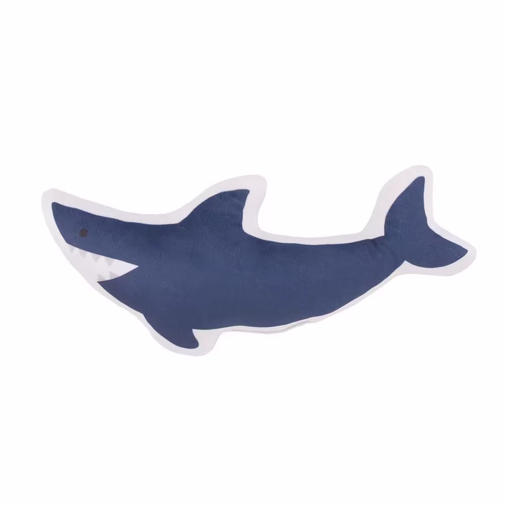 EVERYTHING KIDS Blue Shark Super Soft Shaped Decorative Toddler Pillow