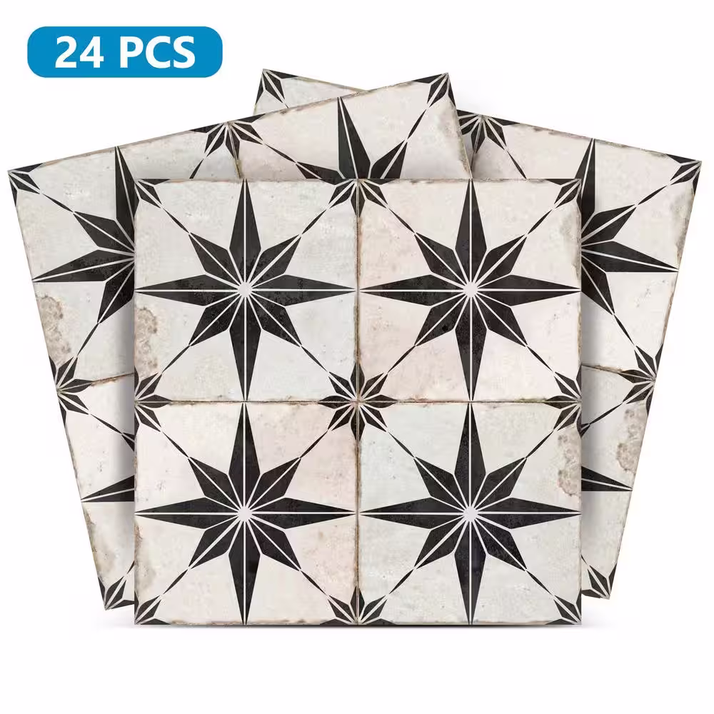 None Black R1 4 in. x 4 in.Vinyl Peel and Stick Tile (24 Tiles, 2.67 sq.ft./Pack)