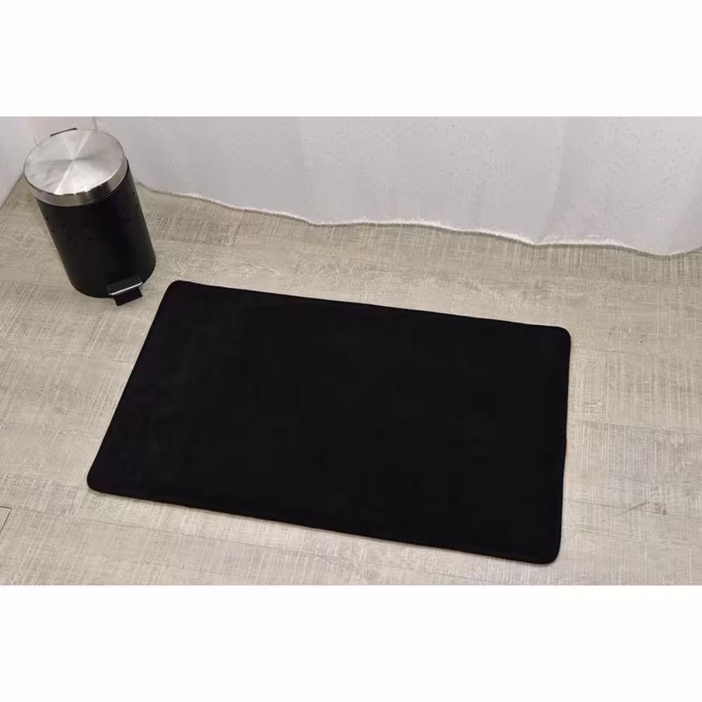 None Microfiber Non Skid Bath Mat Rug Rectangular 29.5 esL x 17