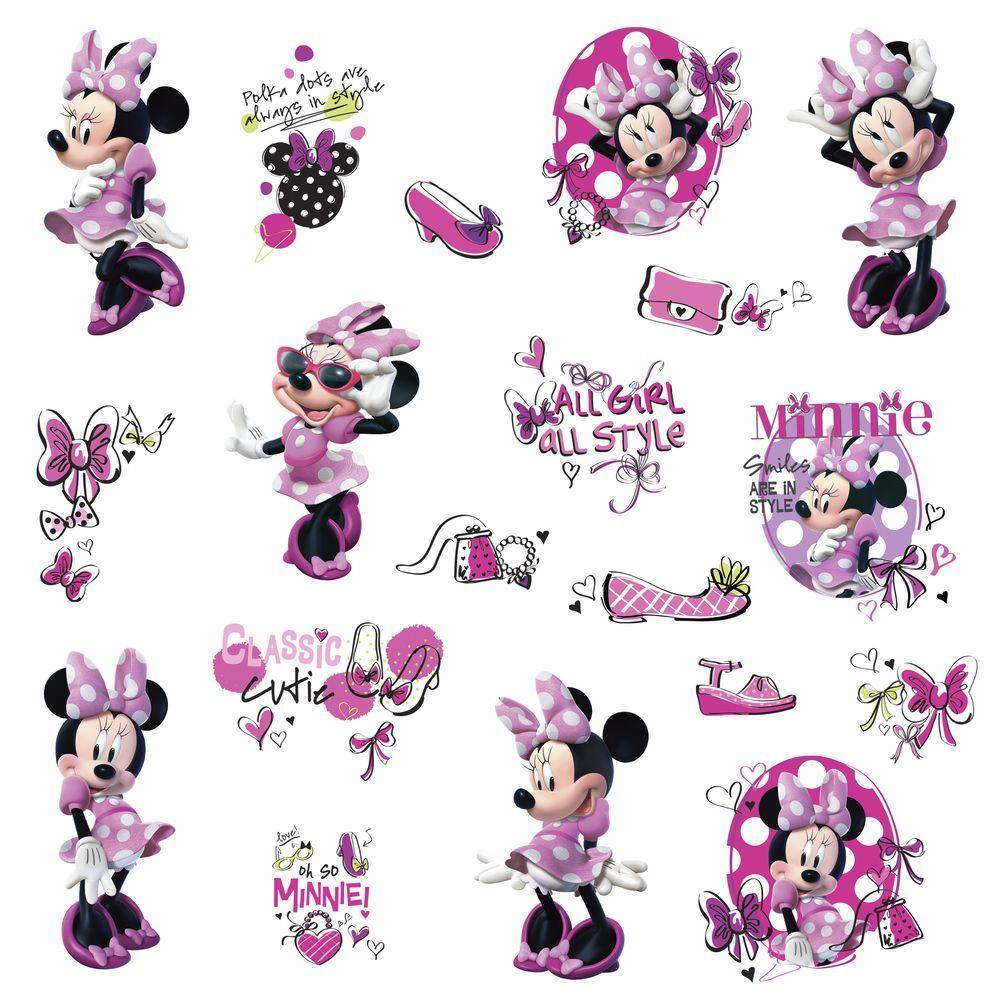 York Wallcoverings 5 in. x 11.5 in. Mickey & Friends - Minnie Fashionista Peel and Stick Wall Decal