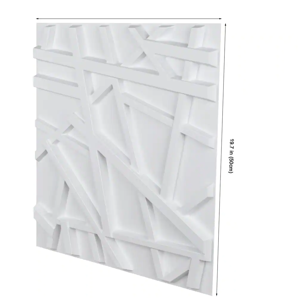 Art3dwallpanels 19.7 in. x 19.7 in. x 1 in. 3D PVC Decorative Wall Panel Matt White (12-Pack)