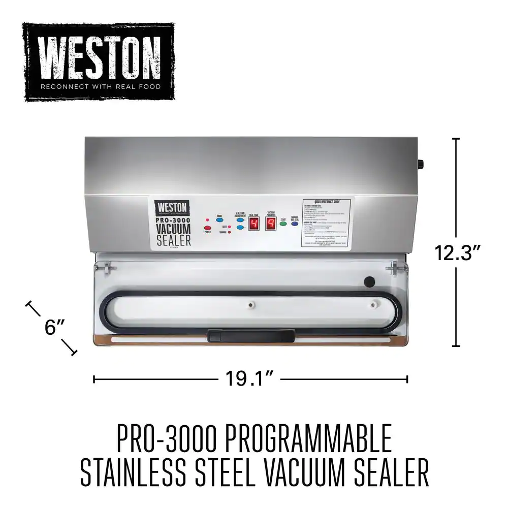Weston Pro-3000 Stainless Steel Food Vacuum Sealer