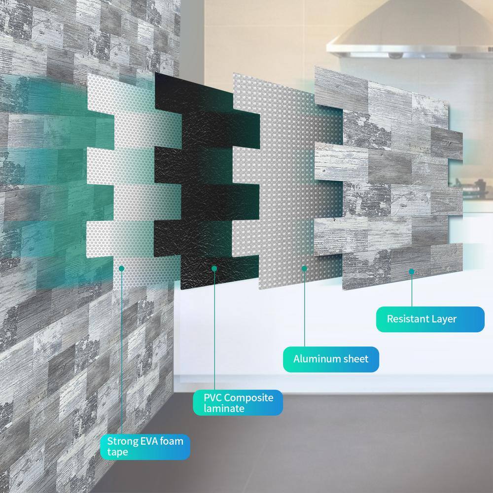 Yipscazo Wood Collection Light Rustic 12 in. x 12 in. PVC Peel and Stick Tile (5 sq. ft./5-Sheets)